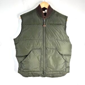 VTG Walls Blizzard Pruf Goose Down Puffer Vest Green Pockets Made in USA Outdoor